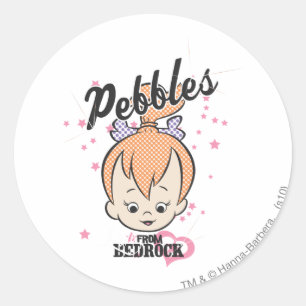 PEBBLES™-stjärnor och hjärtor Runt Klistermärke