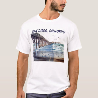 PEC FÖR HAVSTRANDPIR J, SAN DIEGO, KALIFORNIEN T-SHIRT