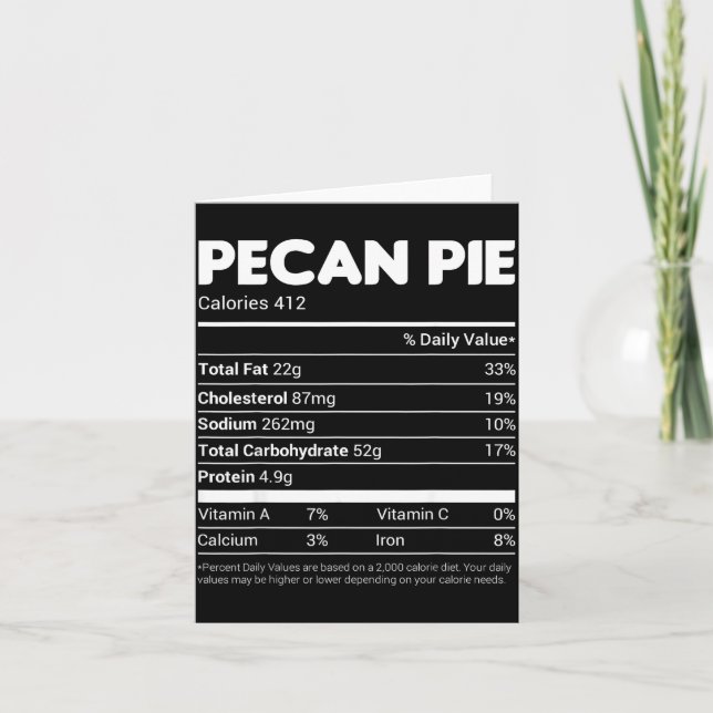 Pecan E Nutrition Facts Tee Family Matching Christ Kort (Framsida)