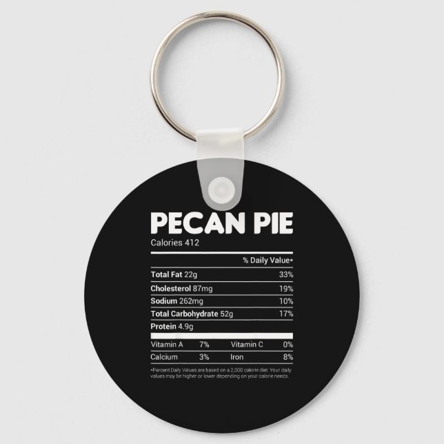 Pecan E Nutrition Facts Tee Family Matching Christ Nyckelring (Framsida)