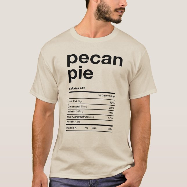 Pecan Paj Nutritionsinformation T Shirt (Framsida)