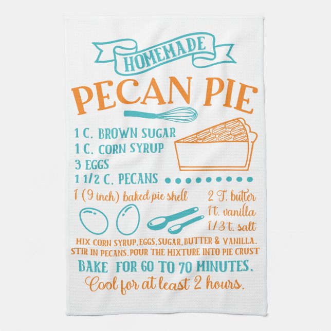 Pecan Paj Recipe Kitchen Towel Kökshandduk (Vertikal)