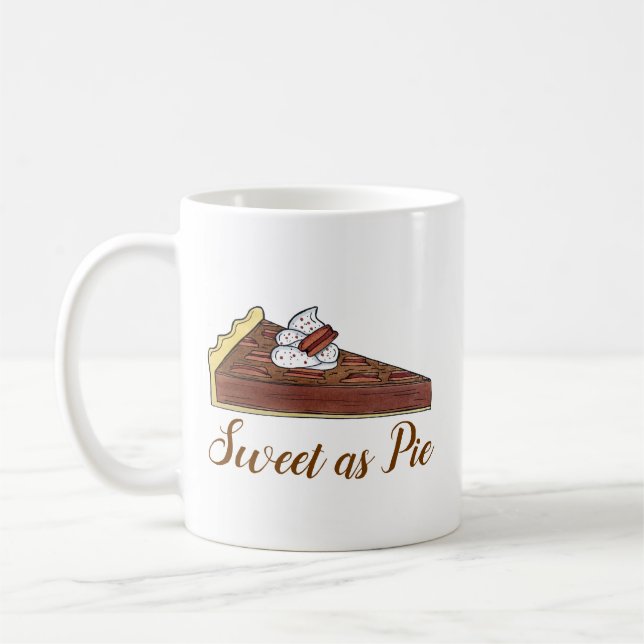 Pecan Paj Tart Southern Food Dessert Sweet som Paj Kaffemugg (Vänster)