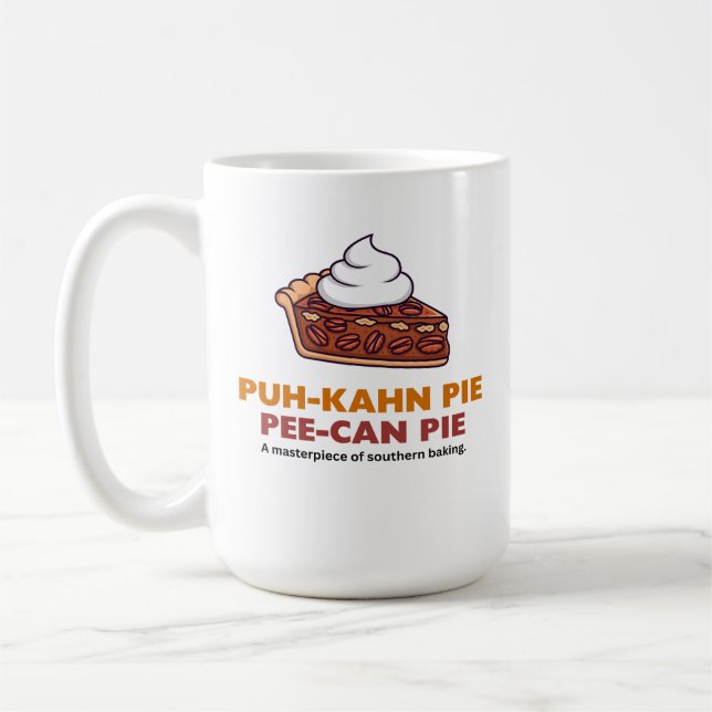 Pecan pajssnitt med vispad grädde  kaffemugg (Vänster)