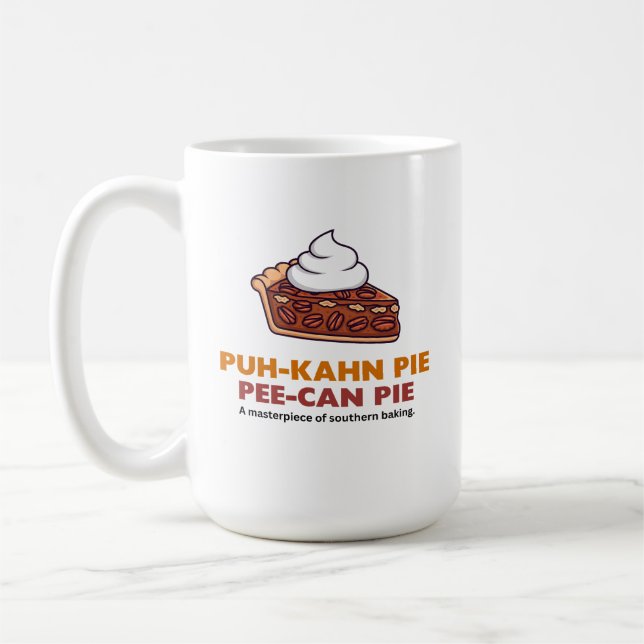 Pecan pajssnitt med vispad grädde  kaffemugg (Vänster)
