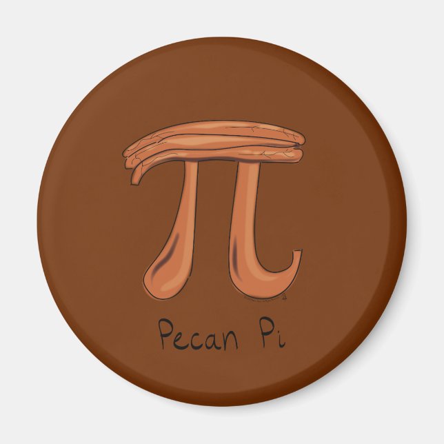 Pecan Pi Cute Math Pi Day Magnet (Framsidan)