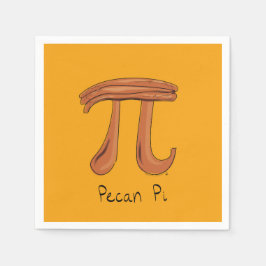 Pecan Pi Cute Math Pi Day Party Napkins Pappersservett