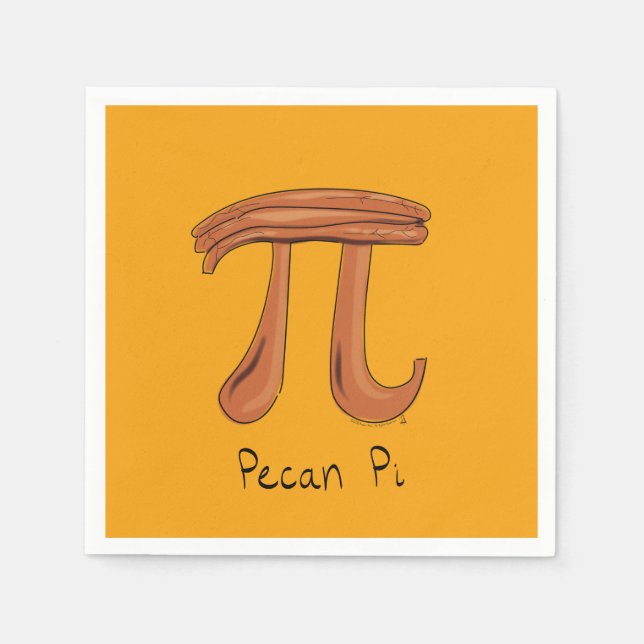Pecan Pi Cute Math Pi Day Party Napkins Pappersservett (Framsidan)