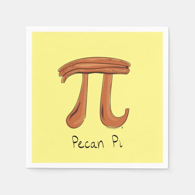 Pecan Pi Cute Math Pi Day Party Napkins Pappersservett (Framsidan)