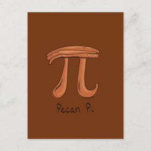 Pecan Pi Cute Math Pi Day-vykort Vykort