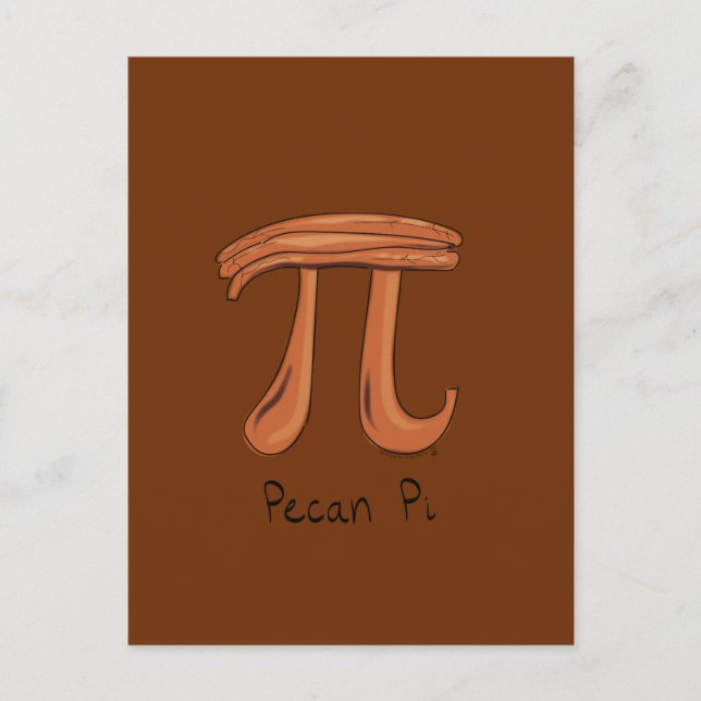 Pecan Pi Cute Math Pi Day-vykort Vykort (Framsida)