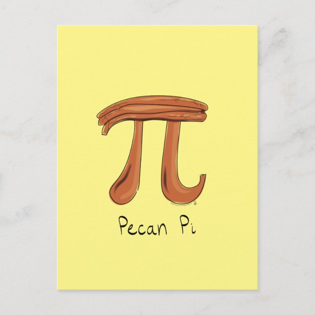 Pecan Pi Cute Math Pi Day-vykort Vykort (Framsida)