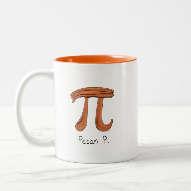 Pecan Pi Symbol Cute Math Teacher Gift Två-Tonad Mugg (Vänster)