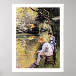 "Pêche à la ligne" av Gustave Caillebotte Poster