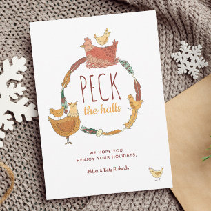 Peck, Halls Funny Chicken-jul Julkort
