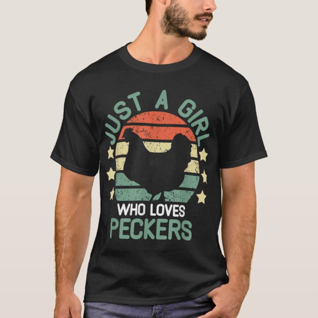 Peckers är bara en flicka som Kärlek Peckers kyckl T Shirt (Framsida)