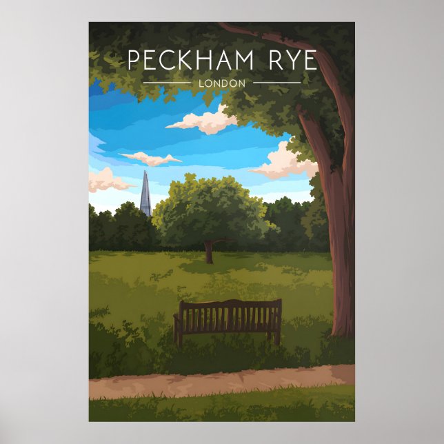 Peckham Rye Park London Resemålningaffisch Poster (Framsidan)