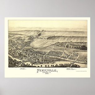 Peckville panorama- karta för PA - 1892 Poster