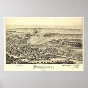 Peckville Pennsylvania 1892 Antique Panoramic Kart Poster