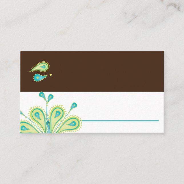 Pecock-anpassningsbar Placeringskort (Framsida)