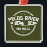 Pecos River New mexico Kayaking Julgransprydnad Metall<br><div class="desc">Pecos-floden rinner ut från Pecos Wilderness,  genom orangefärgade granitkanjoner och vattenfall,  och passerar små,  högbergsängda ängar.</div>