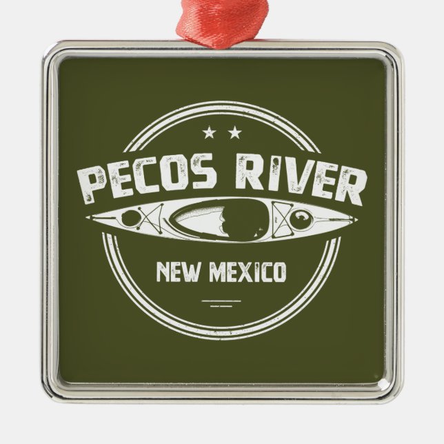 Pecos River New mexico Kayaking Julgransprydnad Metall (Framsidan)