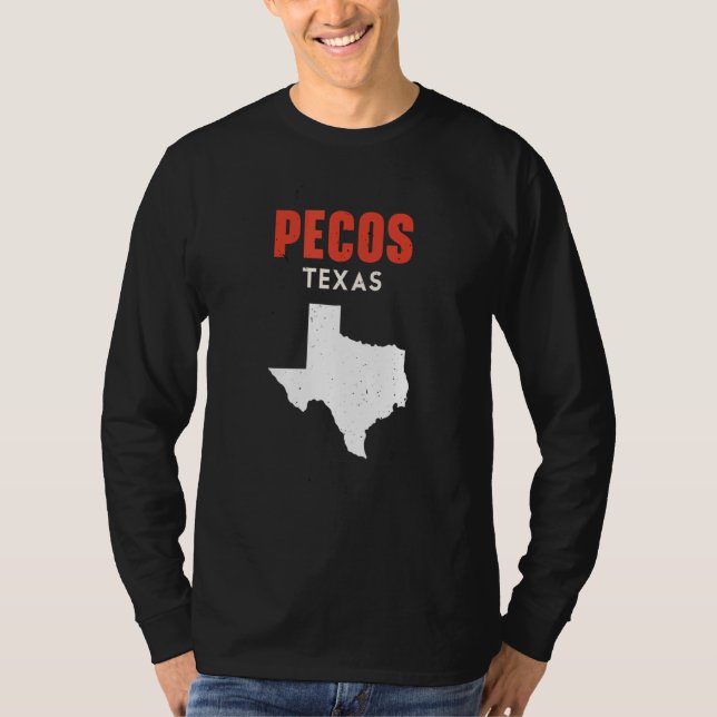 Pecos Texas USA State America Travel Texas T Shirt (Framsida)