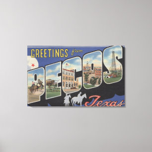 Pecos TexasLarge brev ScenesPecos, TX Canvastryck