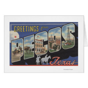 Pecos TexasLarge brev ScenesPecos, TX Hälsningskort