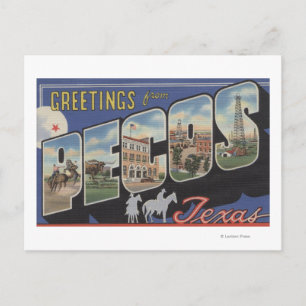 Pecos, TexasLarge Brev ScenesPecos, TX Vykort