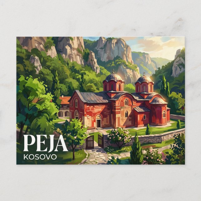 Pećs patriarkat Kosovo Vykort (Framsida)