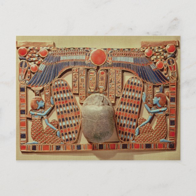 Pectorisk dekorerad med den vingade scarab vykort (Framsida)