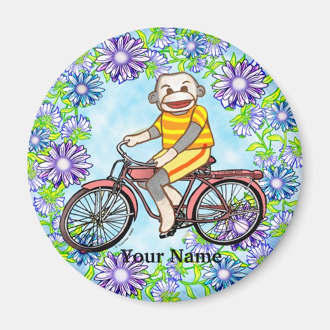 Pedal Bike Sock monkey Magnet (Framsidan)