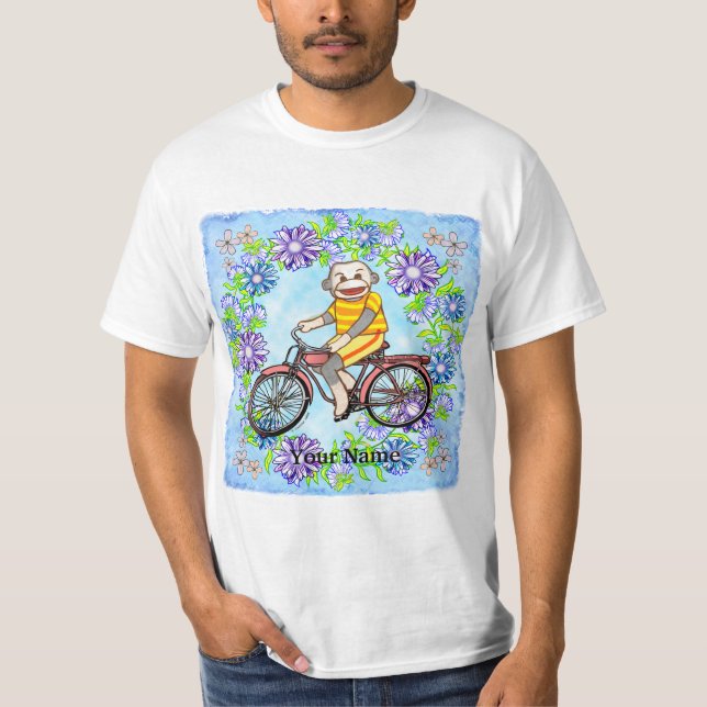 Pedal Bike Sock monkey T Shirt (Framsida)