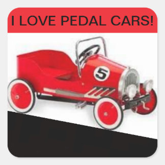Pedal Cars Sticker Fyrkantigt Klistermärke