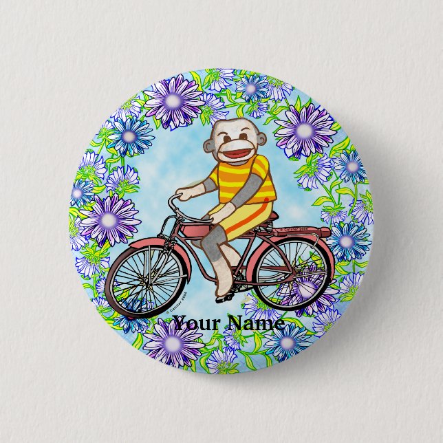 Pedal Cykel Strumpmonkey Knapp (Framsida)