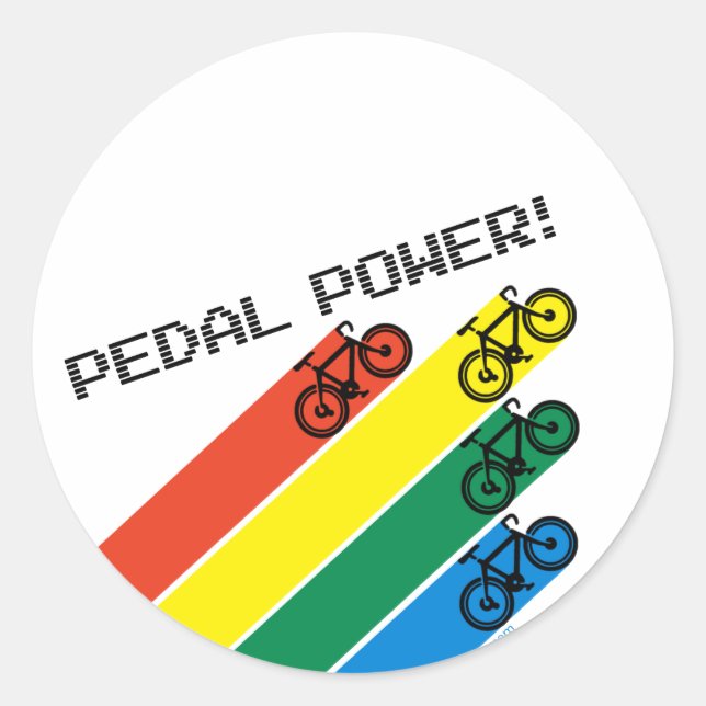 Pedal Power! Runt Klistermärke (Framsida)