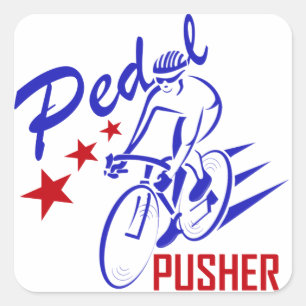 Pedal Pusher Fyrkantigt Klistermärke