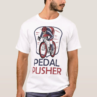 Pedal Pusher Skelton-skalle som kör cykel T Shirt