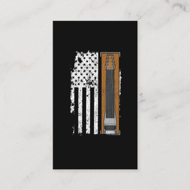 Pedal Steel American Flagga US Musician Visitkort (Framsida)