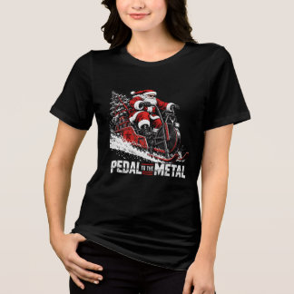 Pedal To The Metal | Badass Santa Biker Christmas T Shirt
