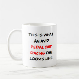 Pedalbil tävla fläkt, levande kaffemugg