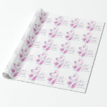 Pedaler av konfetti-blommor rosa blue bröllop presentpapper<br><div class="desc">Söt bröllop personlig som omsluter ett pappert ideal för inslagning av en mycket speciell bröllop-gåva till nygifta eller för inslagning av bröllopsfavörer. Enkel modern rosa,  marin blått och vitt,  blommans kontur och grafiska bröllop-presenter pappra. Anpassa med din egen brud och rum namn och bröllop. Designad av Sarah Trett.</div>