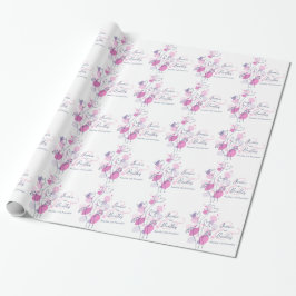 Pedaler av konfetti-blommor rosa blue bröllop presentpapper