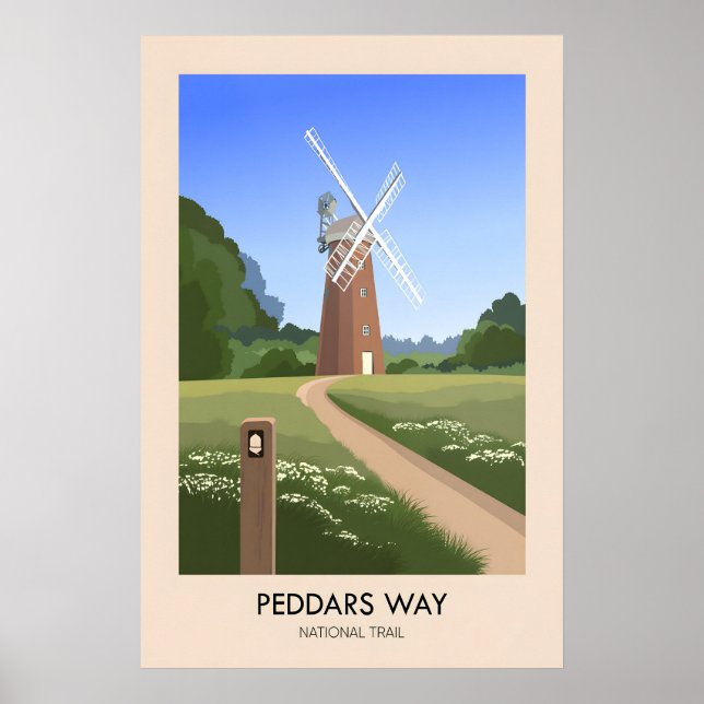 Peddars Way Nationella Stig Resa Poster (Framsidan)