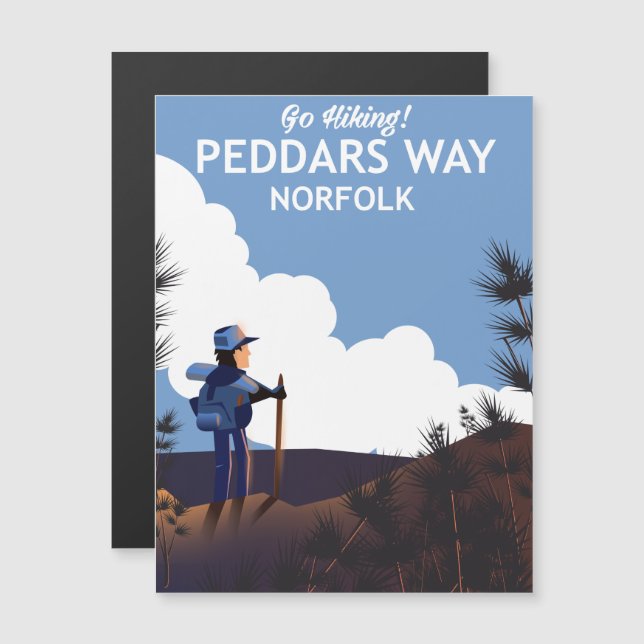 Peddars Way Norfolk vandringsaffisch (Fram/baksida)