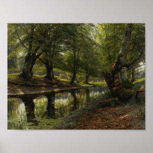 Peder Monsted - A Stream through Valley Poster