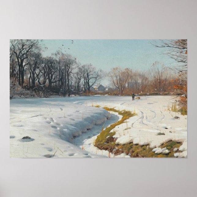 Peder Monsted - A Sunny Winter Day Poster (Framsidan)