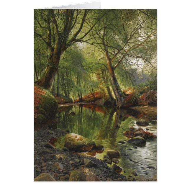 Peder Mønsted A woodland stream CC0465 Card Hälsningskort (Framsidan)