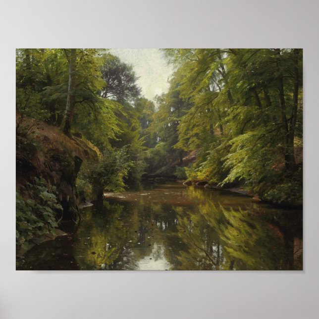 Peder Monsted - Wooded River Ligcape Poster (Framsidan)